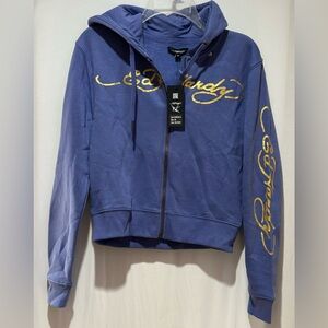 Ed Hardy With Hoodie Love Kills Slowly Graphic- Size M